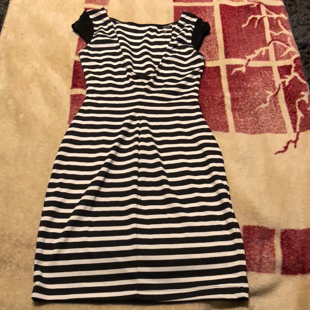 Black and White Striped Dress